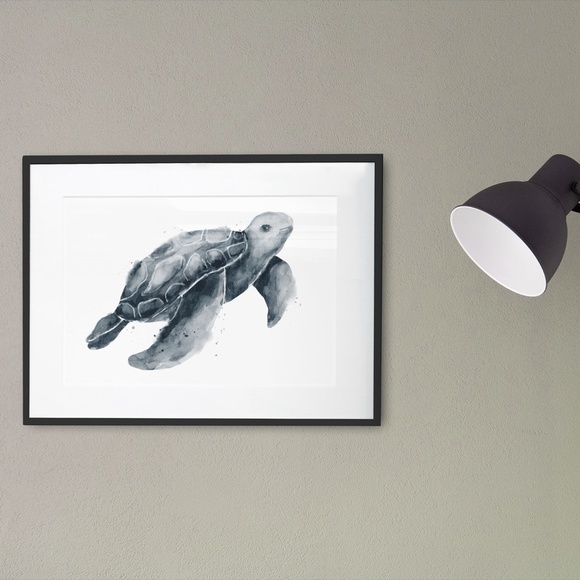 Watercolor Wall Art Marine Turtle Portrait Print Poster Unframed - Picture 6 of 9